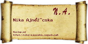 Nika Ajnácska névjegykártya